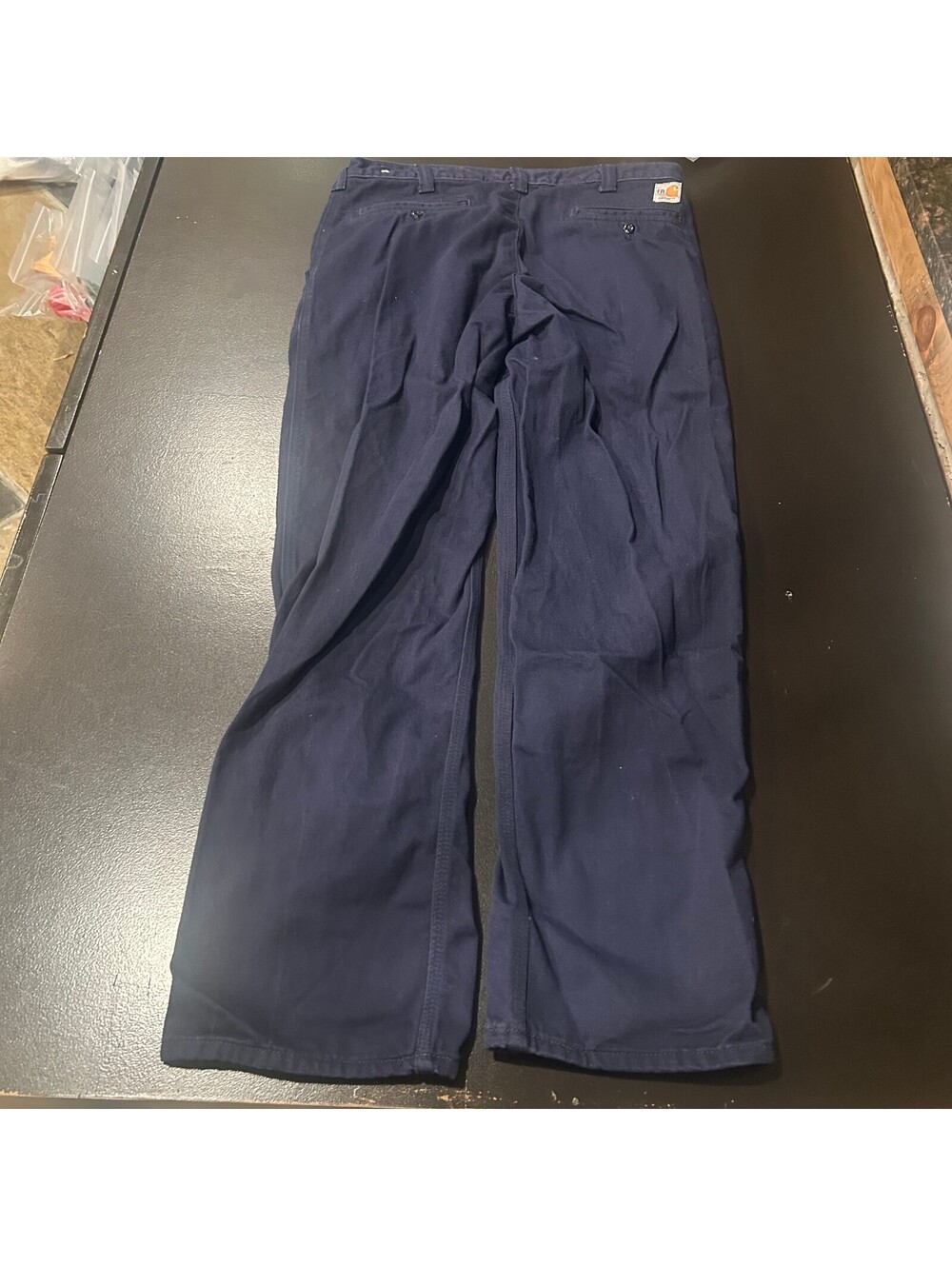 Vintage y2k Carhartt FR Work Pants Navy Blue 34x32 Flame Resistant Category 2